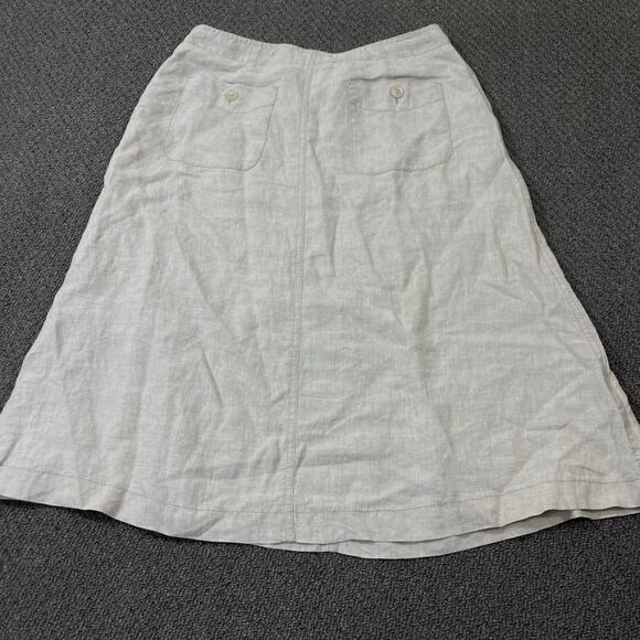 LL Bean Skirt Womens Size 6 PET 6P Linen Beige Casual - Picture 4 of 10